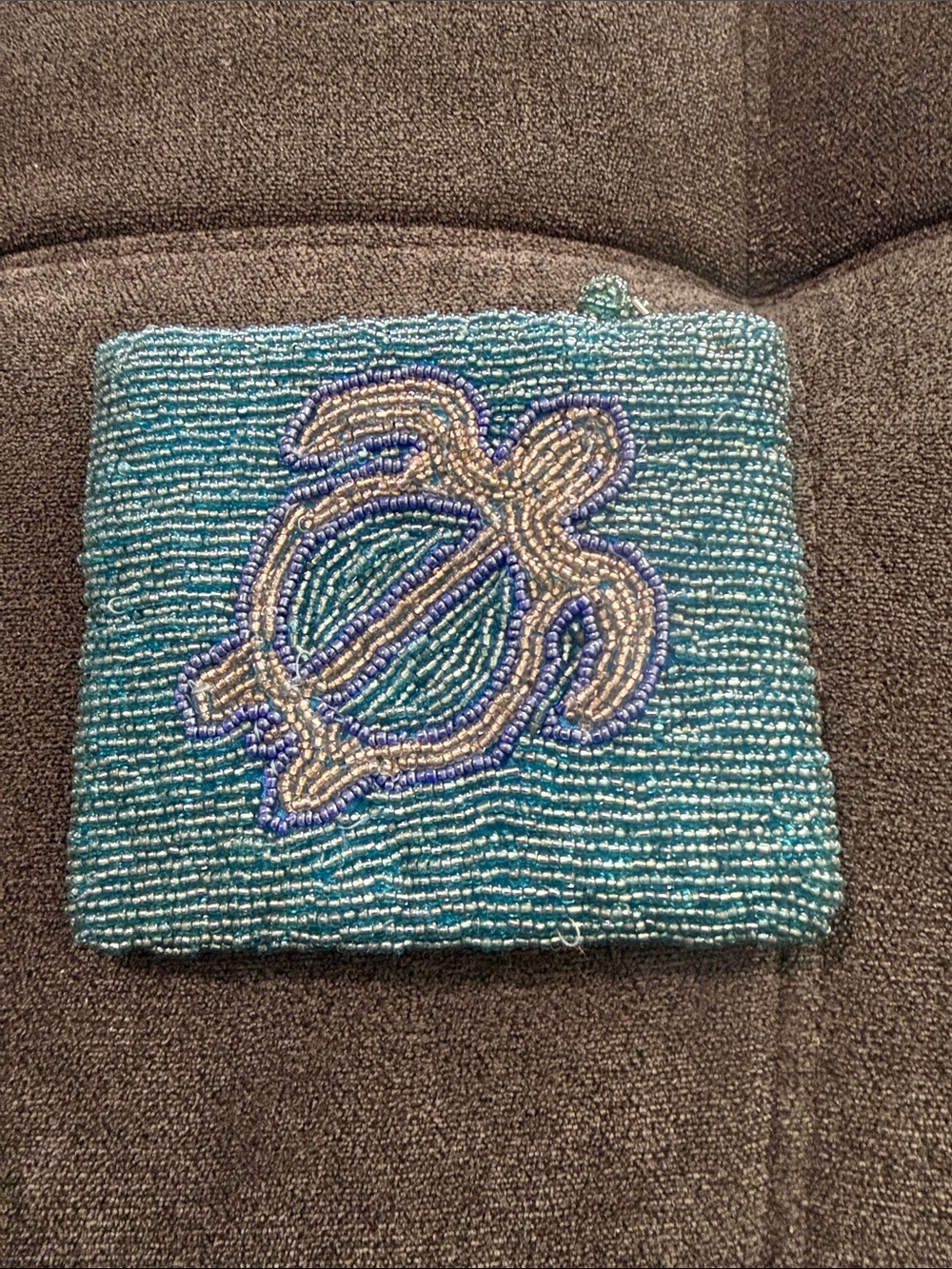Beaded Turtle coin purse